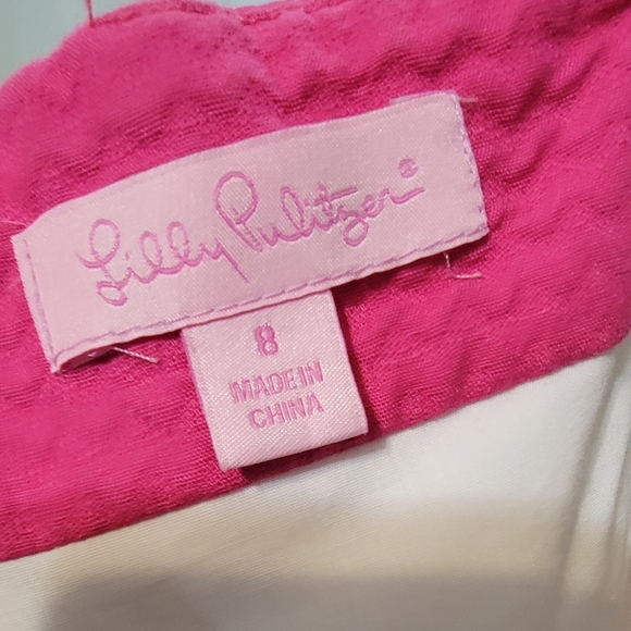 Embroidered cotton piqué dress. - Picture 8 of 9